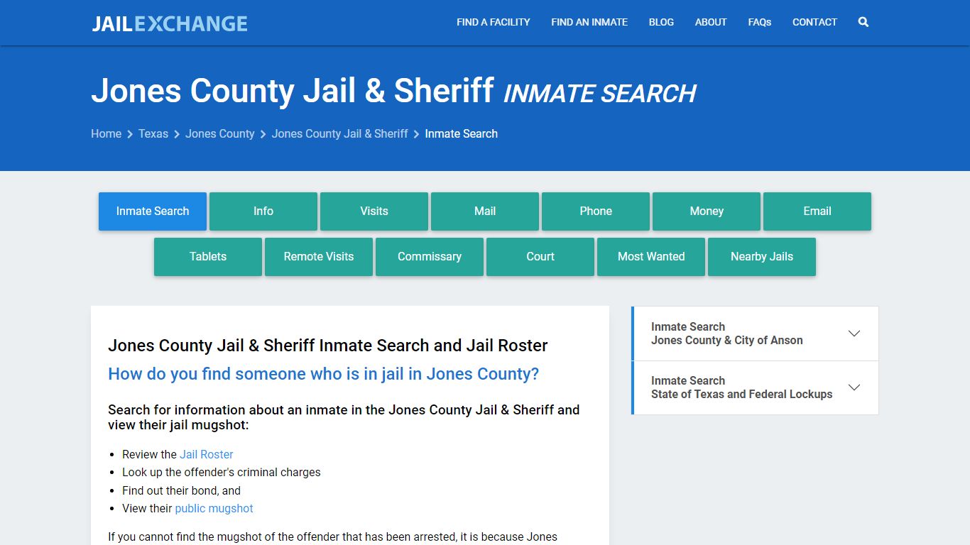 Jones County Jail & Sheriff Inmate Search - Jail Exchange